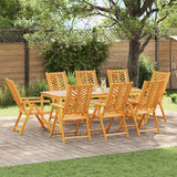 Set da Pranzo per Giardino 9 pz Marrone