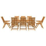 Set da Pranzo per Giardino 9 pcs Marrone