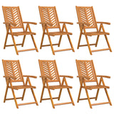 Sedia da Giardino 6 pcs Marrone Legno di Acacia Massello