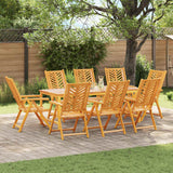 Sedia da Giardino 8 pcs Marrone Legno di Acacia Massello