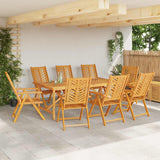 Sedia da Giardino 8 pcs Marrone Legno di Acacia Massello