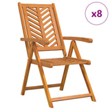 Sedia da Giardino 8 pcs Marrone Legno di Acacia Massello