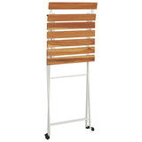 Set Bistrò Pieghevole 3pz in Legno Massello di Acacia e Acciaio