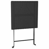 Set Pieghevole da Bistrò 3 pz Nero in Polyrattan