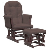 Poltrona Glider con Sgabello Marrone in Tessuto
