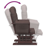 Poltrona Glider con Sgabello Marrone in Tessuto