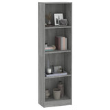 Libreria 4 Ripiani Grigio Sonoma 40x24x143 cm Legno truciolato
