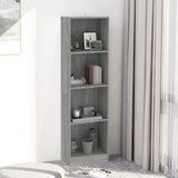 Libreria 4 Ripiani Grigio Sonoma 40x24x143 cm Legno truciolato