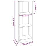 Libreria 3 Ripiani Grigio Sonoma 40x24x109 cm Legno truciolato