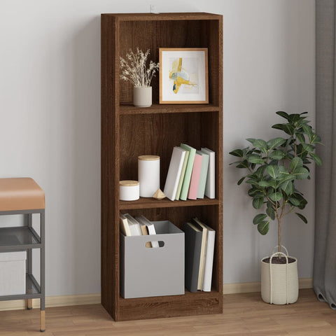 Libreria 3 Ripiani Rovere Marrone 40x24x109cm Legno truciolato