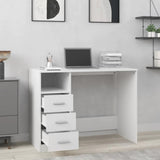Scrivania con Cassetti Bianca 102x50x76 cm in Legno truciolato