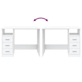 Scrivania con Cassetti Bianca 102x50x76 cm in Legno truciolato