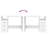 Scrivania con Cassetti Bianca 102x50x76 cm in Legno truciolato