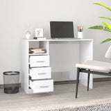 Scrivania Cassetti Bianco Lucido 102x50x76 cm Legno truciolato
