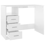 Scrivania Cassetti Bianco Lucido 102x50x76 cm Legno truciolato