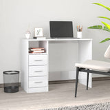 Scrivania Cassetti Bianco Lucido 102x50x76 cm Legno truciolato
