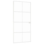 Porta Interna Bianca 93x201,5cm Vetro Temperato Alluminio Slim