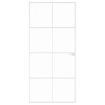 Porta Interna Bianca 93x201,5cm Vetro Temperato Alluminio Slim