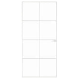 Porta Interna Bianca 93x201,5cm Vetro Temperato Alluminio Slim