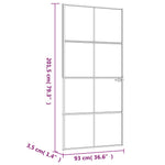 Porta Interna Bianca 93x201,5cm Vetro Temperato Alluminio Slim