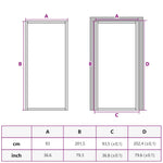 Porta Interna Bianca 93x201,5cm Vetro Temperato Alluminio Slim