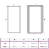 Porta Interna Bianca 93x201,5cm Vetro Temperato Alluminio Slim