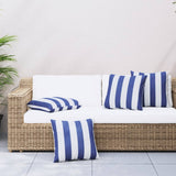 Cuscini Decorativi 4 pz Blu e Bianco 40x40 cm Tessuto