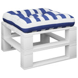 Cuscino per Pallet Strisce Bianche e Blu 50x50x12 cm in Tessuto