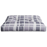 Cuscino per Pallet a Quadri Grigi 70x70x12 cm in Tessuto