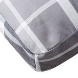 Cuscino per Pallet a Quadri Grigi 70x70x12 cm in Tessuto