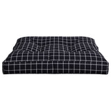 Cuscino per Pallet Motivo a Quadri Nero 70x70x12 cm in Tessuto