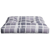Cuscino per Pallet Motivo a Quadri Grigi 80x80x12 cm in Tessuto