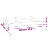 Cuscino per Pallet con Motivo a Foglie 120x80x12 cm in Tessuto