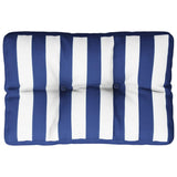Cuscino per Pallet Strisce Bianche e Blu 50x40x12 cm in Tessuto