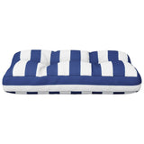 Cuscino per Pallet Strisce Bianche e Blu 50x40x12 cm in Tessuto