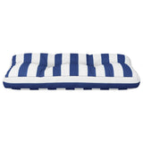 Cuscino per Pallet Strisce Bianche e Blu 80x40x12 cm in Tessuto