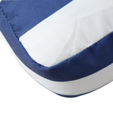 Cuscino per Pallet Strisce Bianche e Blu 80x40x12 cm in Tessuto