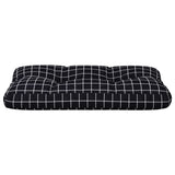 Cuscino per Pallet Motivo a Quadri Nero 80x40x12 cm in Tessuto