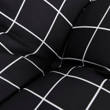 Cuscino per Pallet Motivo a Quadri Nero 80x40x12 cm in Tessuto