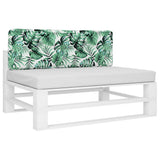 Cuscino per Pallet Motivo a Foglie 120x40x12 cm Tessuto