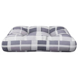 Cuscino per Pallet a Quadri Grigio 58x58x10 cm in Tessuto