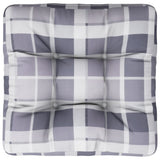 Cuscino per Pallet a Quadri Grigio 58x58x10 cm in Tessuto