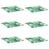 Cuscini per Sedia 6 pz Motivo a Foglie 40x40x3 cm Tessuto