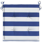Cuscini per Sedia 2 pz Strisce Bianche e Blu 40x40x4 cm Tessuto
