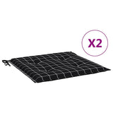 Cuscini Sedia 2 pz Motivo a Quadri Nero 40x40x4 cm in Tessuto