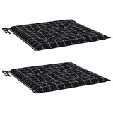 Cuscini Sedia 2 pz Motivo a Quadri Nero 40x40x4 cm in Tessuto