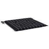Cuscini Sedia 2 pz Motivo a Quadri Nero 40x40x4 cm in Tessuto
