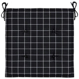 Cuscini Sedia 2 pz Motivo a Quadri Nero 40x40x4 cm in Tessuto