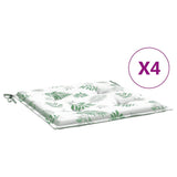 Cuscini per Sedia 4 pz Motivo a Foglie 40x40x4 cm Tessuto
