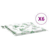 Cuscini per Sedia 6 pz Motivo a Foglie 40x40x4 cm Tessuto